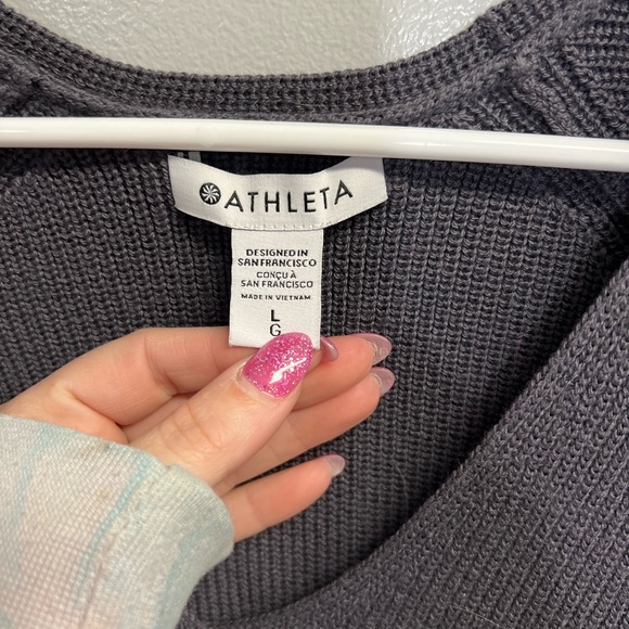 Athleta Dusty Purple Hanover V-Neck Sweater - Size Large - Picture 2 of 3